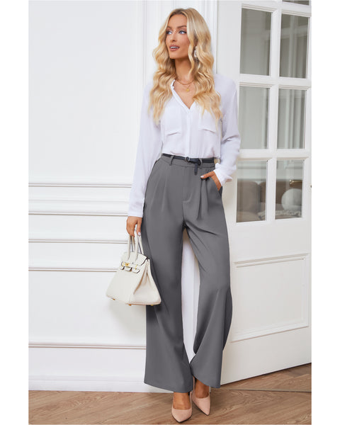 GRAPENT Wide Leg Pants for Women Work Business Casual High Waisted Dress Pants Flowy Trousers Office
