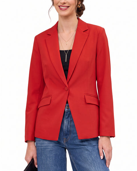 GRAPENT Womens Blazers Dressy Casual Long Sleeve Work Office Suit Jackets Notched Lapel, Shoulder Pads, Single Button, Two Pockets, Open Quarters, Back Slit, Casual Work Wear, Business Casual Outfits