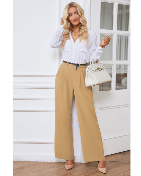 GRAPENT Wide Leg Pants for Women Work Business Casual High Waisted Dress Pants Flowy Trousers Office