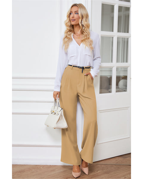 GRAPENT Wide Leg Pants for Women Work Business Casual High Waisted Dress Pants Flowy Trousers Office