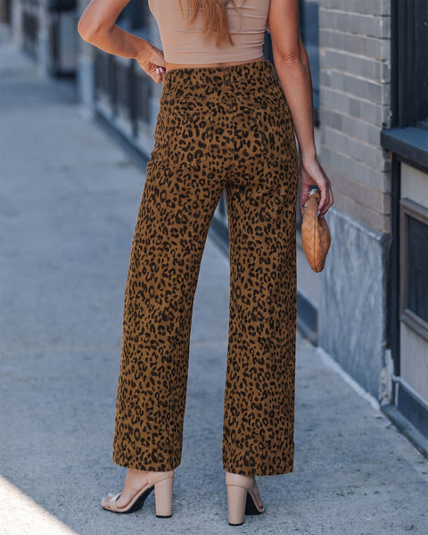 GRAPENT Leopard Jeans for Women Wide Leg High Waisted Cheetah Print Pants | High Rise, Drawstring Waist, Loose Straight Leg, Leopard Print Denim Pants, 28'' Inseam, Fit for Dressy Casual, Everyday Wear