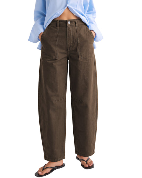 GRAPENT Barrel Pants Women Business Casual High Waisted Chino Ankle Slacks Elastic Waist Trousers Pants for Women, Tapered Leg, Four Pockets, Fall, Winter Pants, Work Office Outfit, Dressy Casual Wear