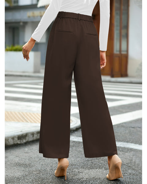 GRAPENT Wide Leg Pants for Women Work Business Casual High Waisted Dress Pants Flowy Trousers Office