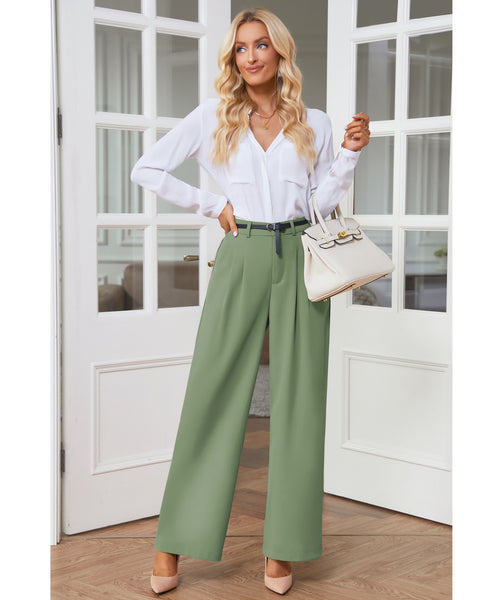 GRAPENT Wide Leg Pants for Women Work Business Casual High Waisted Dress Pants Flowy Trousers Office