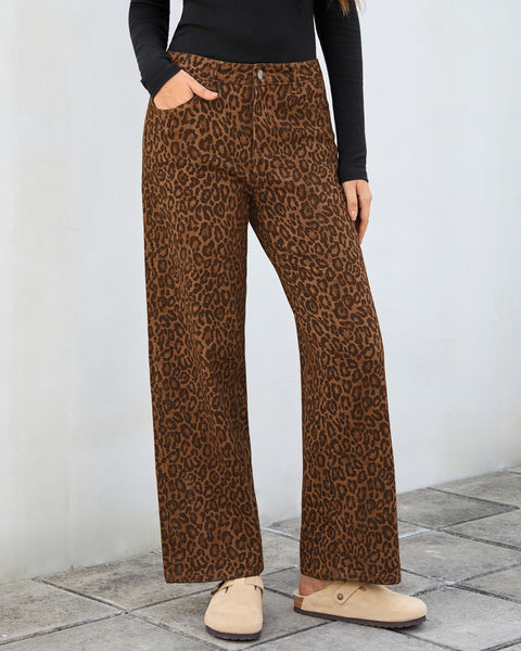 GRAPENT Womens Wide Leg Jeans High Waist Cheetah Print Baggy Leopard Pants | Baggy Wide Leg Cut, Classic Leopard Print, High Rise, 29.5 Inch Inseam, Stretchy Denim Pants, Loose Fit, Western Chic Outfits