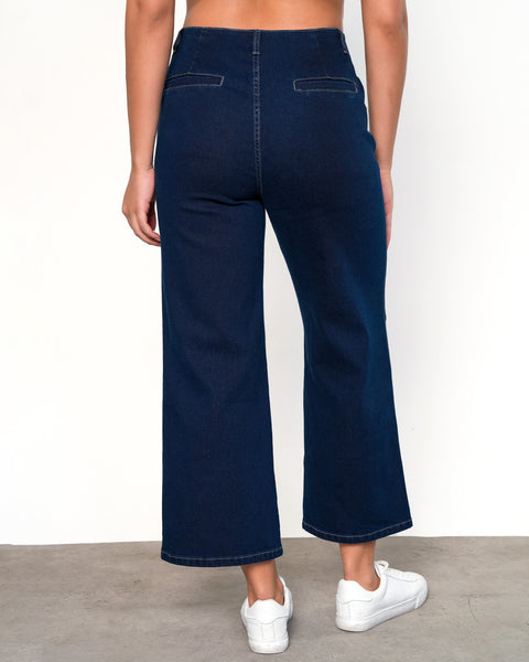 GRAPENT Wide Leg Jeans for Women High Waisted Straight Leg Stretchy Cropped Denim Pants with Pockets Jean Trousers
