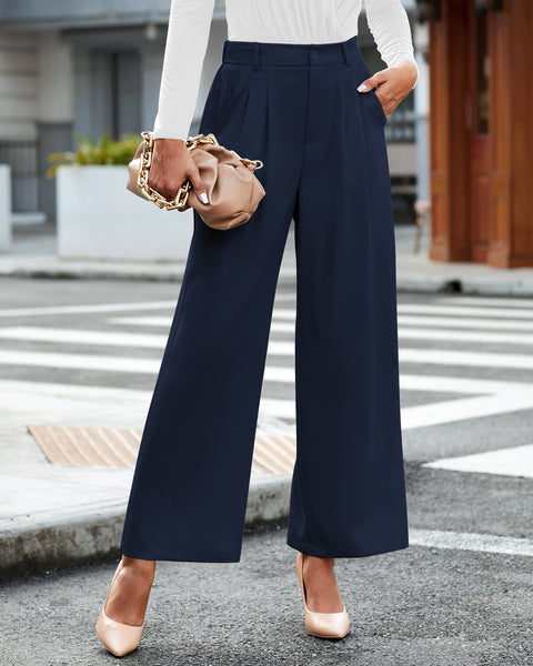 GRAPENT Wide Leg Pants for Women Work Business Casual High Waisted Dress Pants Flowy Trousers Office