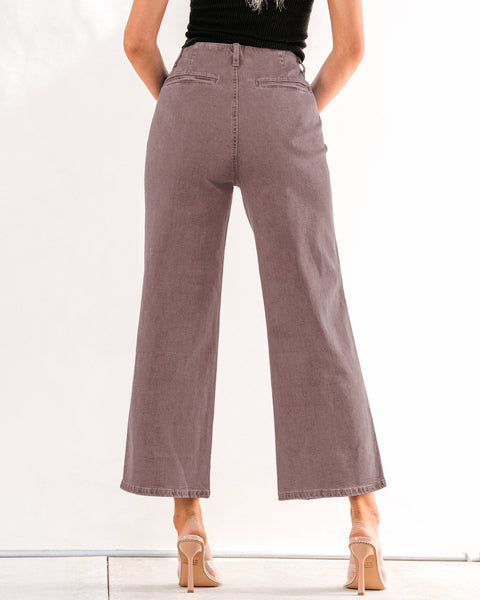 GRAPENT Wide Leg Jeans for Women High Waisted Straight Leg Stretchy Cropped Denim Pants with Pockets Jean Trousers