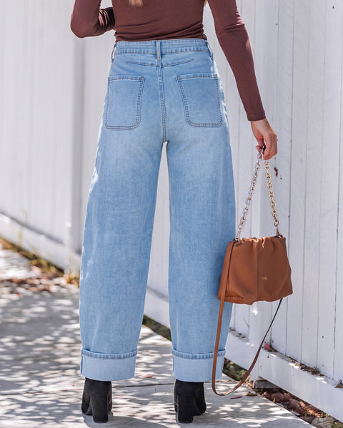 GRAPENT Barrel Jeans Women Cinched High Waisted Cuffed Stretchy Denim Pants Cropped Baggy Wide Leg Jeans, 27 Inch Inseam, Adjustable Cinched Waist, Big Pockets, Work Office Outfits, Casual Daily Wear