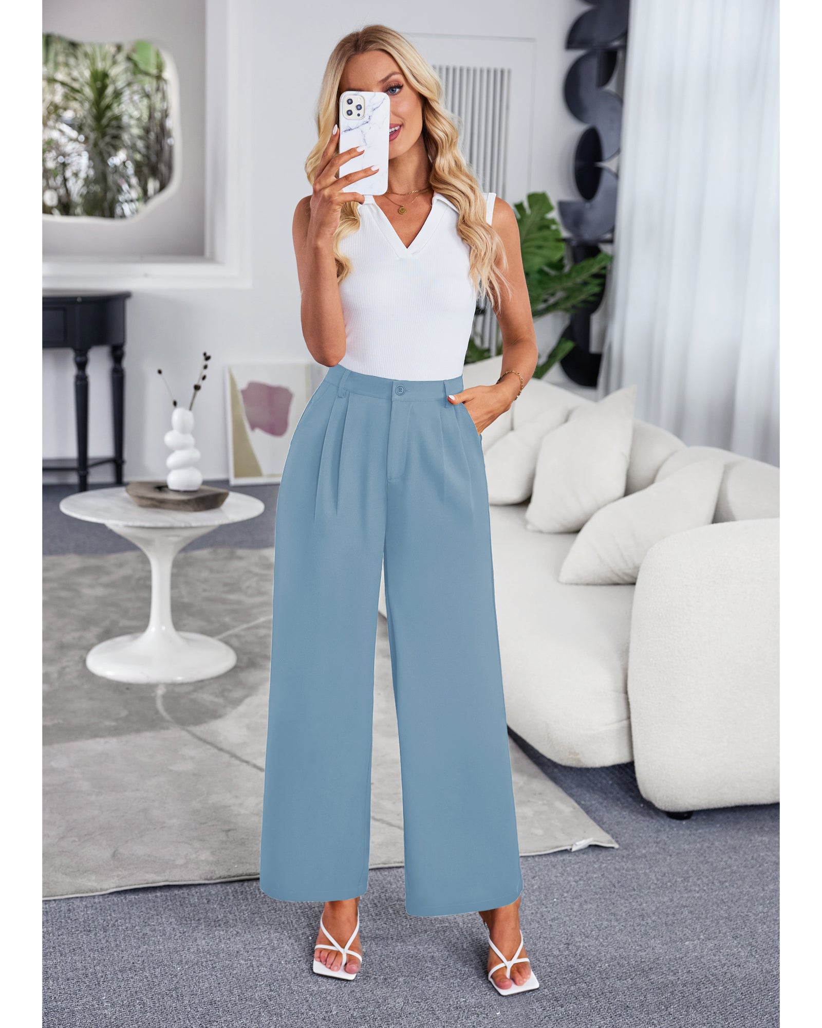 GRAPENT Wide Leg Pants for Women Work Business Casual High Waisted Dre –  Grapent