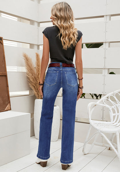 GRAPENT Womens Flare Jeans High Waisted Wide Leg Baggy Jean for Women Stretch Denim Pants