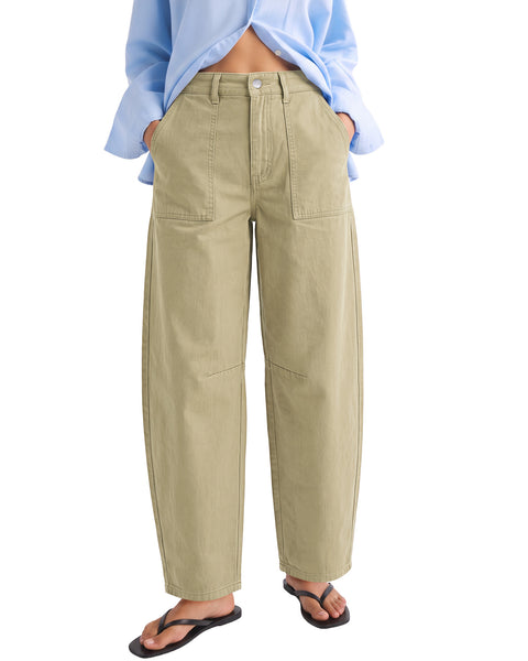 GRAPENT Barrel Pants Women Business Casual High Waisted Chino Ankle Slacks Elastic Waist Trousers Pants for Women, Tapered Leg, Four Pockets, Fall, Winter Pants, Work Office Outfit, Dressy Casual Wear