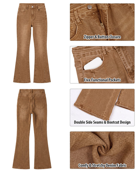 GARPENT Bootcut Jeans for Women Trendy High Waisted Stretchy Denim Pants High Rise Fit, Slightly Flared Bootcut Leg, Side Seam Design, 30" Inseam, Great for Country Concerts, Dressy Casual Outfits
