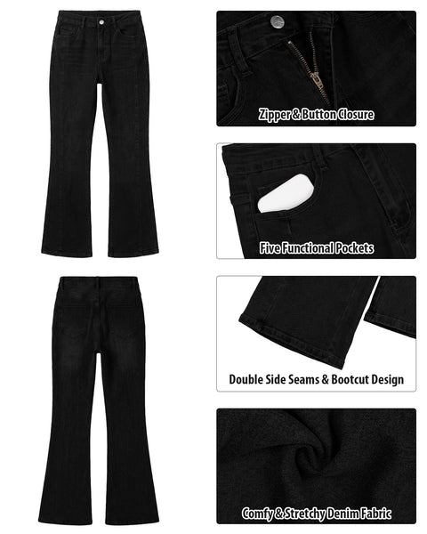 GARPENT Bootcut Jeans for Women Trendy High Waisted Stretchy Denim Pants High Rise Fit, Slightly Flared Bootcut Leg, Side Seam Design, 30" Inseam, Great for Country Concerts, Dressy Casual Outfits