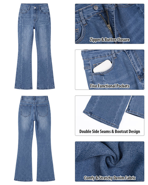 GARPENT Bootcut Jeans for Women Trendy High Waisted Stretchy Denim Pants High Rise Fit, Slightly Flared Bootcut Leg, Side Seam Design, 30" Inseam, Great for Country Concerts, Dressy Casual Outfits