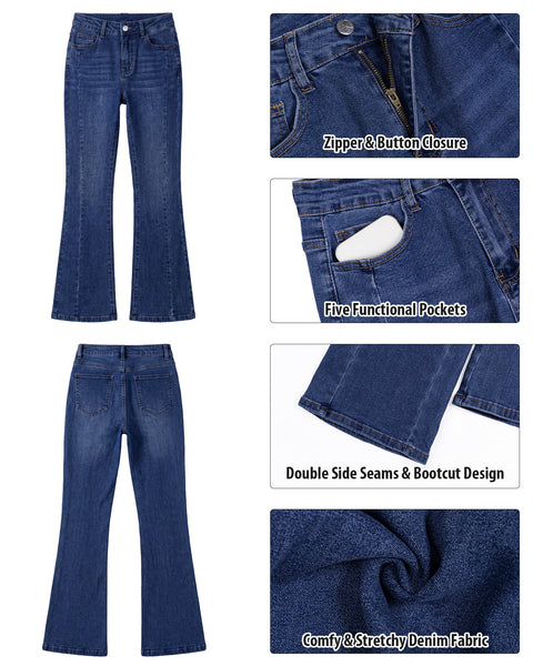 GARPENT Bootcut Jeans for Women Trendy High Waisted Stretchy Denim Pants High Rise Fit, Slightly Flared Bootcut Leg, Side Seam Design, 30" Inseam, Great for Country Concerts, Dressy Casual Outfits