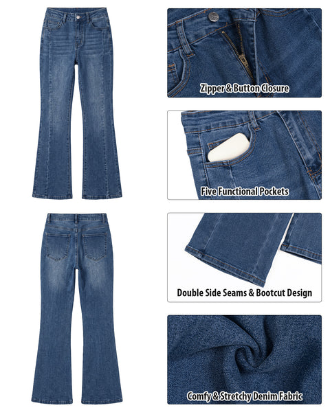 GARPENT Bootcut Jeans for Women Trendy High Waisted Stretchy Denim Pants High Rise Fit, Slightly Flared Bootcut Leg, Side Seam Design, 30" Inseam, Great for Country Concerts, Dressy Casual Outfits