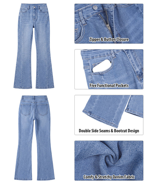 GARPENT Bootcut Jeans for Women Trendy High Waisted Stretchy Denim Pants High Rise Fit, Slightly Flared Bootcut Leg, Side Seam Design, 30" Inseam, Great for Country Concerts, Dressy Casual Outfits