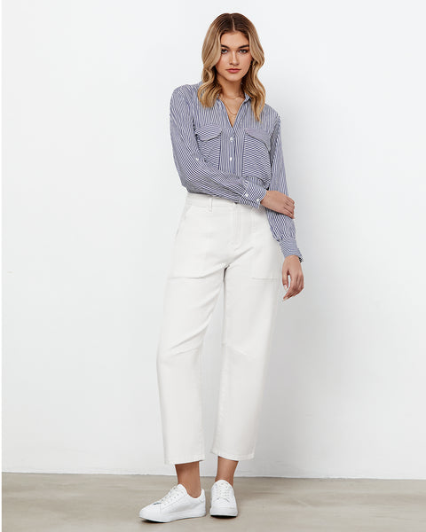 GRAPENT Barrel Jeans for Women High Waisted Trendy Wide Leg Baggy Ankle Length Stretchy Denim Trouser Jeans with Pockets