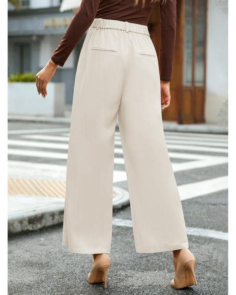 GRAPENT Wide Leg Pants for Women Work Business Casual High Waisted Dress Pants Flowy Trousers Office