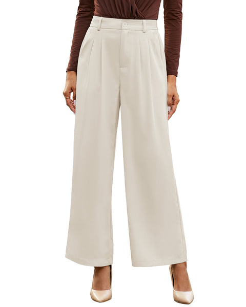 GRAPENT Wide Leg Pants for Women Work Business Casual High Waisted Dress Pants Flowy Trousers Office
