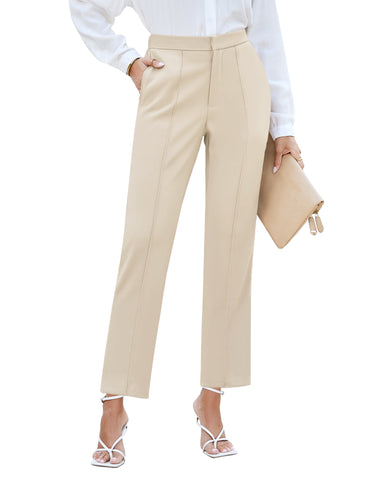 GRAPENT Straight Leg Pants for Women High Waist