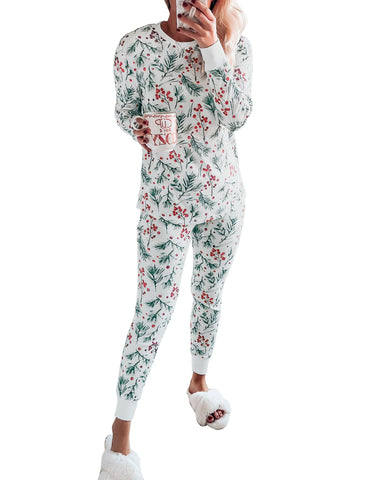 GRAPENT Women Tie Dye Print Pajama Set Loungewear Top and Pants Jogger Sleepwear