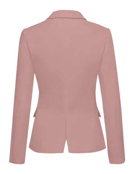 GRAPENT Women's Business Casual Pocket Work Office Blazer Back Slit Jacket Suit