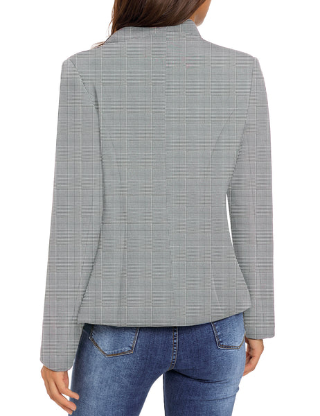 GRAPENT Women's Business Casual Buttons Pockets Open Front Blazer Suit Cardigan