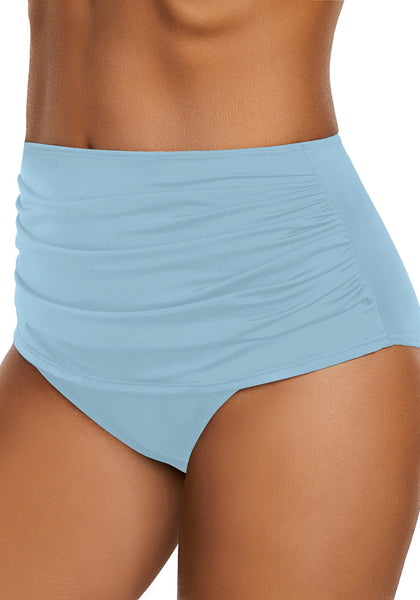 GRAPENT Women's High Waisted Swim Bottom Ruched Bikini Tankini Bottoms Tummy Control Swimsuit Briefs