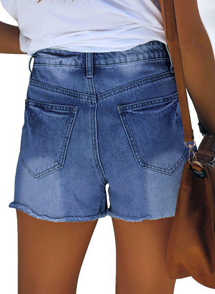 GRAPENT Women's High Waisted Ripped Stretchy Denim Hot Short Summer Jean Shorts