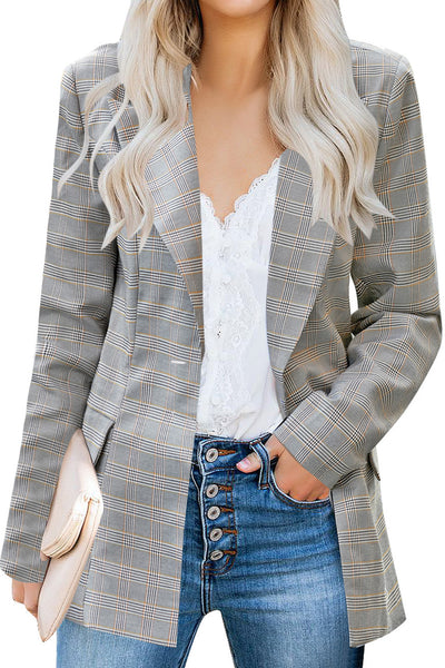 GRAPENT Women's Open Front Business Casual Pocket Work Office Blazer Jacket Suit