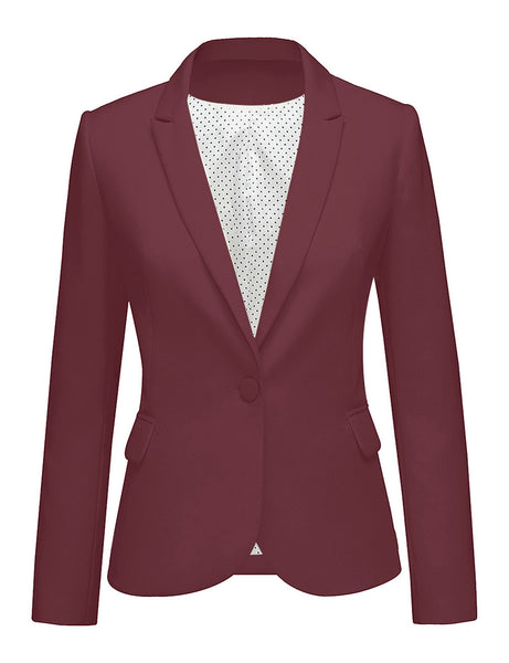 GRAPENT Women's Business Casual Pocket Work Office Blazer Back Slit Jacket Suit