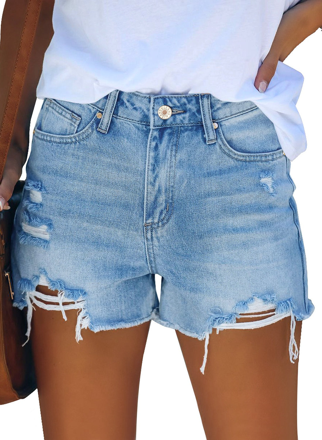 Ragged Jeans High Rise Denim Shorts