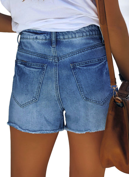 GRAPENT Women's High Waisted Ripped Stretchy Denim Hot Short Summer Jean Shorts
