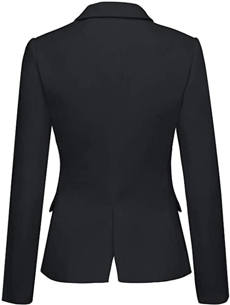 GRAPENT Women's Business Casual Pocket Work Office Blazer Back Slit Jacket Suit