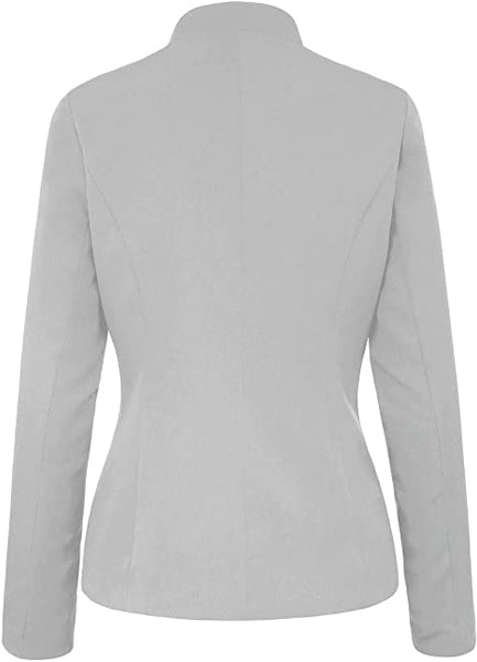 GRAPENT Women's Business Casual Buttons Pockets Open Front Blazer Suit Cardigan