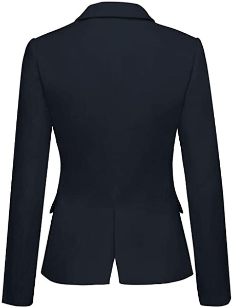 GRAPENT Women's Business Casual Pocket Work Office Blazer Back Slit Jacket Suit