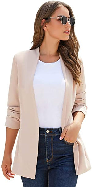 GRAPENT Women's Open Front Business Casual Pocket Work Office Blazer Jacket Suit