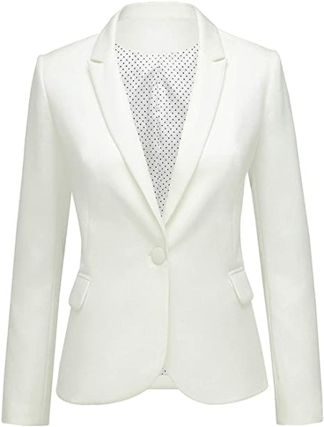 GRAPENT Women's Business Casual Pocket Work Office Blazer Back Slit Jacket Suit