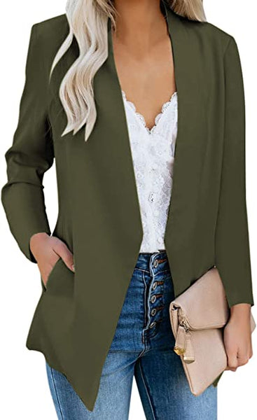 GRAPENT Women's Open Front Business Casual Pocket Work Office Blazer Jacket Suit