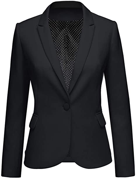 womens black dress jacket Yindaity Casual Blazers for Women Long Sleeve Suit Coat Regular Fit Work Office Business Formal Suit Jackets Ladies Autumn Winter Outwear (Black,L)