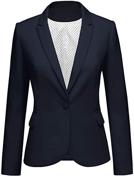 GRAPENT Women's Business Casual Pocket Work Office Blazer Back Slit Jacket Suit