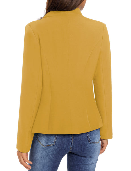 GRAPENT Women's Business Casual Buttons Pockets Open Front Blazer Suit Cardigan