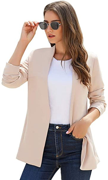 GRAPENT Women's Open Front Business Casual Pocket Work Office Blazer Jacket Suit