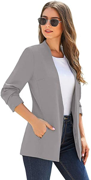 GRAPENT Women's Open Front Business Casual Pocket Work Office Blazer Jacket Suit