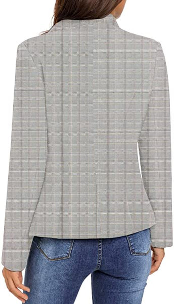 GRAPENT Women's Business Casual Buttons Pockets Open Front Blazer Suit Cardigan