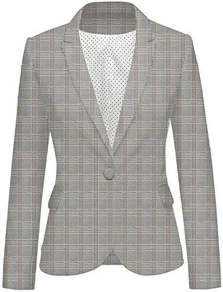 GRAPENT Women's Business Casual Pocket Work Office Blazer Back Slit Jacket Suit