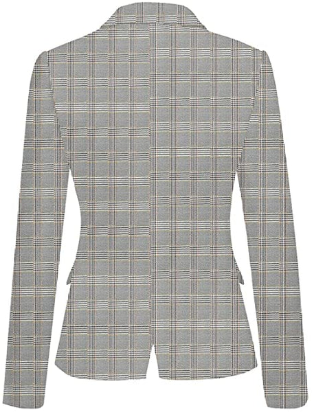 GRAPENT Women's Business Casual Pocket Work Office Blazer Back Slit Jacket Suit