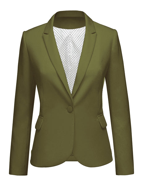 GRAPENT Women's Business Casual Pocket Work Office Blazer Back Slit Jacket Suit